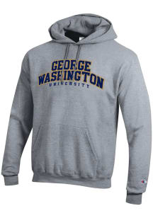 Champion George Washington Revolutionaries Mens Grey Arch Name Long Sleeve Hoodie
