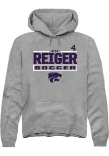 Alix Regier K-State Wildcats Mens Graphite NIL Stacked Box Player Hood