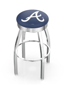 Atlanta Braves 3 Ring Chrome Seat Pub Stool - Silver
