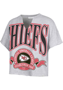 47 Kansas City Chiefs Womens Grey Oversized Noth Short Sleeve T-Shirt