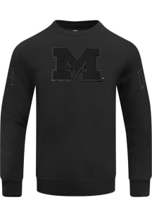 Pro Standard Michigan Wolverines Mens Black Triple Black Long Sleeve Fashion Sweatshirt