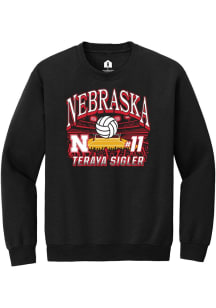 Teraya Sigler Nebraska Cornhuskers Mens Black NIL Name Number Net Player Crew