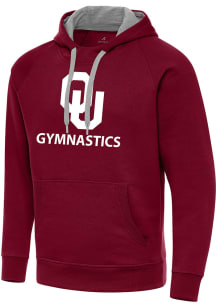 Antigua Oklahoma Sooners Mens Red Gymnastics Victory Long Sleeve Hoodie