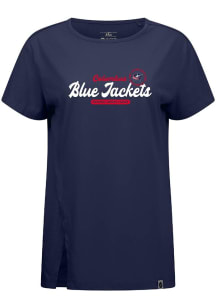 Levelwear Columbus Blue Jackets Womens Navy Blue Influx Monument Short Sleeve T-Shirt
