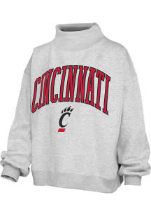 Pressbox Cincinnati Bearcats Womens Ash Lingo Mock Neck Crew Sweatshirt