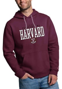 Harvard Crimson Mens Maroon Harvard Shield Long Sleeve Hoodie