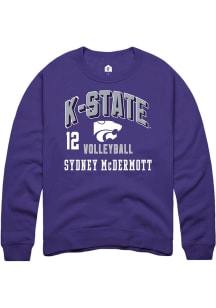 Sydney McDermott K-State Wildcats Mens Purple NIL Arch Logo Player Crew
