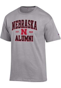 Champion Nebraska Cornhuskers Grey Est Alumni Jersey Short Sleeve T Shirt