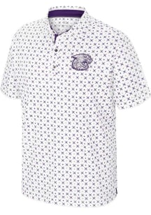 Colosseum K-State Wildcats Mens White Mayfield Short Sleeve Polo