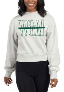 William & Mary Tribe Womens Ash Strike Through Crew Sweatshirt