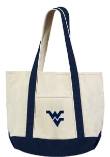 West Virginia Mountaineers White Canvas Tote