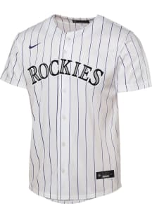 Nike Colorado Rockies Youth White Home Baseline Blank Jersey
