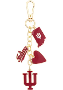 Indiana Hoosiers Heart Cluster Bag Womens Charm