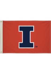 Illinois Fighting Illini 2' x 3' Silk Screen Grommet Flag - Orange
