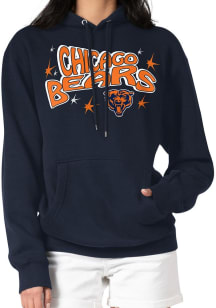 Starter Chicago Bears Mens Navy Blue Fireworks Long Sleeve Hoodie
