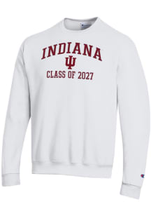 Champion Indiana Hoosiers Mens White Font Class of 2027 Powerblend Long Sleeve Crew Sweatshirt