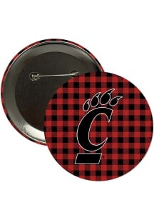 Cincinnati Bearcats 3" Plaid Button - Red