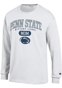 Champion Penn State Nittany Lions White Pill Box Mom Jersey Long Sleeve T Shirt