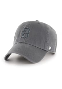 47 Detroit Tigers D Logo Charcoal No Loop Clean Up Adjustable Hat - Charcoal
