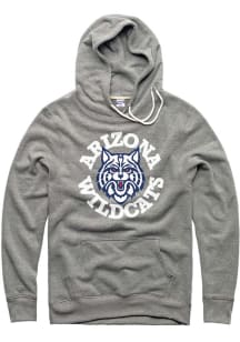 Charlie Hustle Arizona Wildcats Mens Grey Heather Circle Mascot Long Sleeve Hoodie