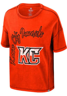Colosseum Kansas City Mavericks Womens Orange Victoria Boyfriend Short Sleeve T-Shirt