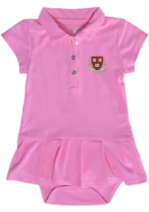 Harvard Crimson Baby Girls Pink Caroline Short Sleeve Dress