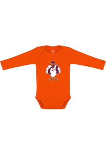 Virginia Tech Hokies Baby Orange Mascot Long Sleeve One Piece