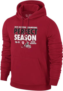 Indiana Hoosiers Mens Red 2025 College Football National Champions 16-0 Undefeated Long Sleeve Hoo..
