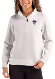 Cutter and Buck East Carolina Pirates Womens Ash Vault Roam Qtr Zip