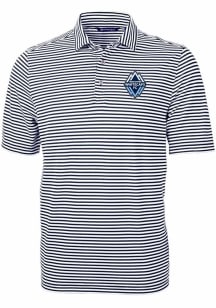 Cutter and Buck Vancouver Whitecaps FC Navy Blue Virtue Eco Pique Stripe Big and Tall Polo