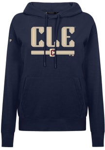 Levelwear Cleveland Guardians Womens Navy Blue Adorn City Connect Splash Hooded Sweatshirt
