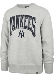 47 New York Yankees Mens Grey Heather Walk Tall Headline Long Sleeve Crew Sweatshirt