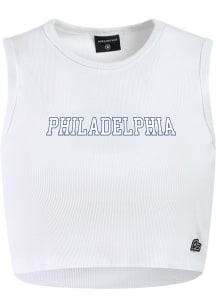 Hype and Vice Philadelphia Womens White Wordmark Tank Top