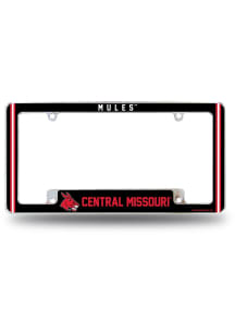 Central Missouri Mules Classic All Over Chrome License Plate Frame - White