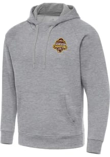 Antigua Western Michigan Broncos Mens Grey 2025 Hockey National Champions Victory Long Sleeve Hood..