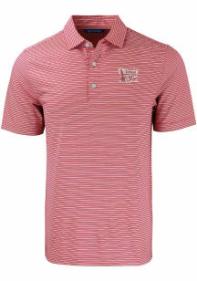 Cutter and Buck Oklahoma Sooners Mens Crimson Double Stripe Short Sleeve Polo