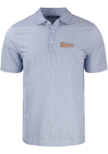 Cutter and Buck Florida Gators Mens Blue Eco Symmetry Script Short Sleeve Polo