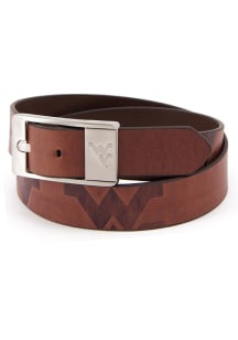 West Virginia Mountaineers Leather Brandish Mens Belt