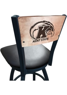 Kent State Golden Flashes Vinyl Seat Maple Back Swivel Pub Stool - Black