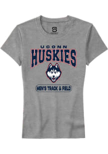 Summit Sportswear UConn Huskies Womens Grey Heather Men's Track & Field Short Sleeve T-Shirt