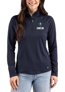 Cutter and Buck UNCW Seahawks Womens Navy Blue Prospect Eco Qtr Zip