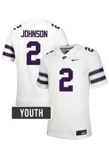 Avery Johnson K-State Wildcats Youth White Nike NIL Name And Number Football Jersey