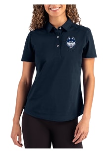 Cutter and Buck UConn Huskies Womens Navy Blue Advantage Short Sleeve Polo Shirt