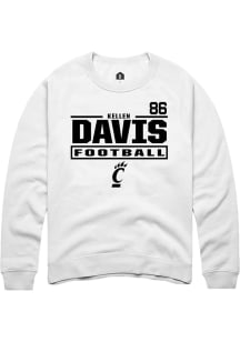 Kellen Davis Cincinnati Bearcats Mens White Football NIL Stacked Box Player Crew