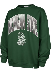 47 Michigan State Spartans Womens Green Extra Innings Crew Sweatshirt
