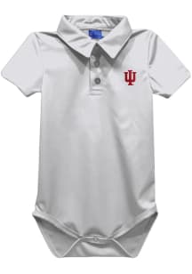Vive La Fete Indiana Hoosiers Baby White Dave Short Sleeve One Piece Polo