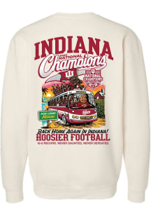 Something Inked Indiana Hoosiers Mens Ivory 2025 College Football National Champions Lee Corso Bus..