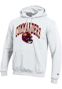 Champion Washington Commanders Mens White Arch Helmet Long Sleeve Hoodie