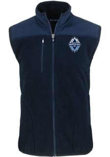 Cutter and Buck Vancouver Whitecaps FC Big and Tall Navy Blue Cascade Sherpa Mens Vest