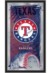 Texas Rangers Baseball Hanging Back Bar Mirror